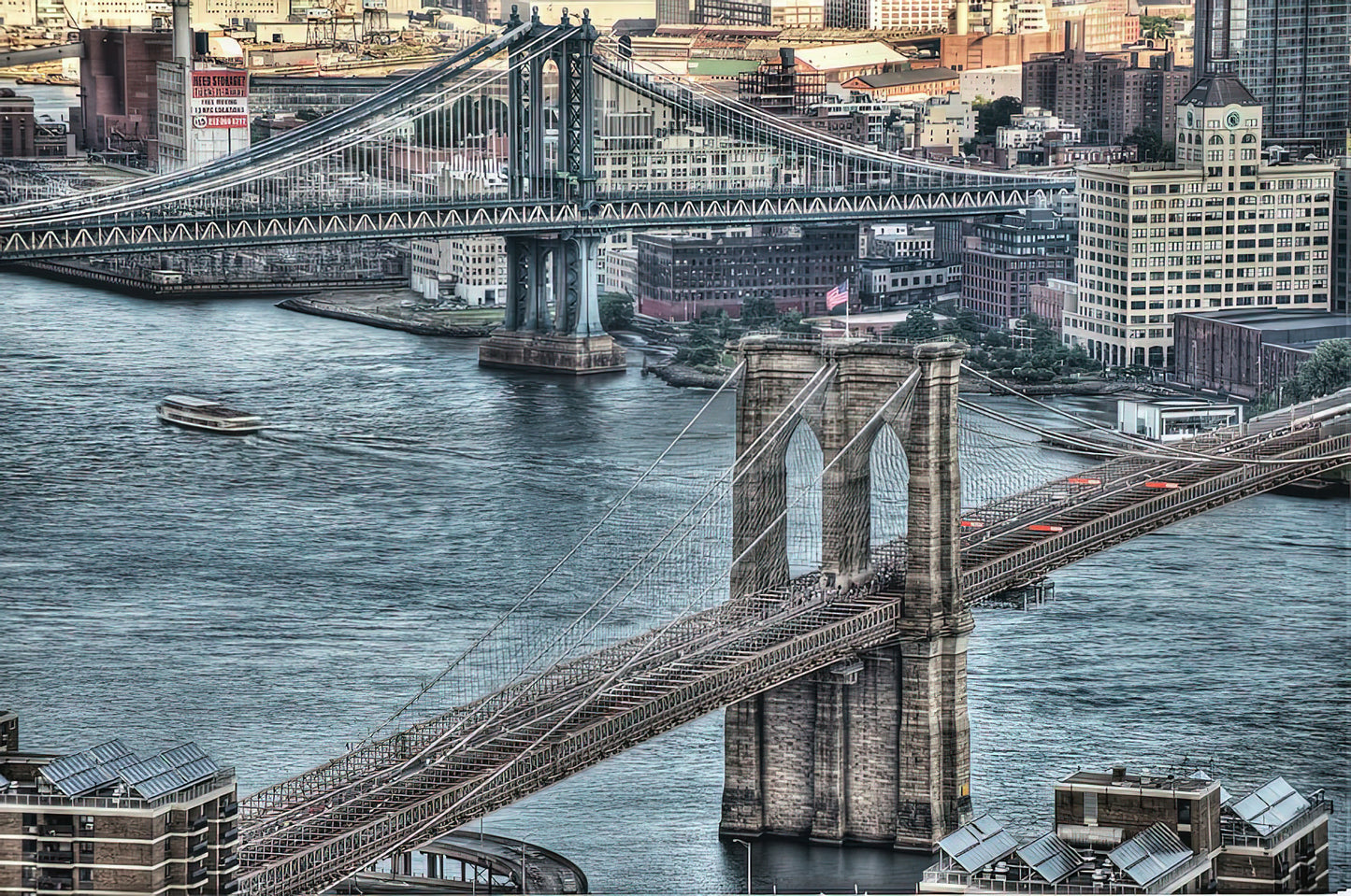 Manhattan Bridge vs Brooklyn Bridge Art Print | RedKalion