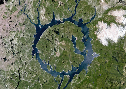 Manicouagan Reservoir Crater Satellite Image Art Print | RedKalion