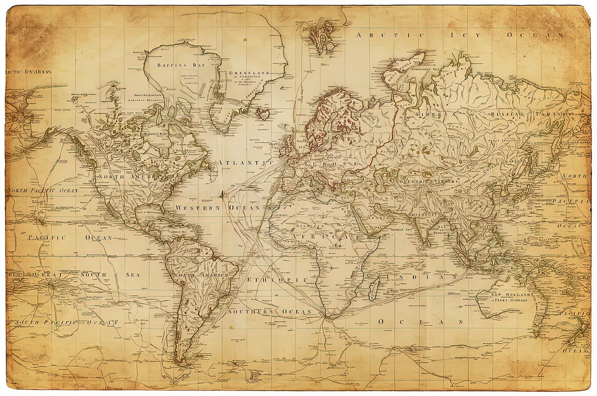 Map of the World 1800 Art Print | Historical Cartography | RedKalion