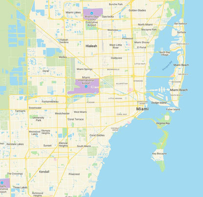 Minimalist Modern Map of Miami, Florida Art Print | RedKalion