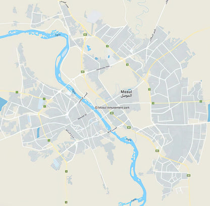Minimalist Modern Map of Mosul, Iraq Art Print | RedKalion