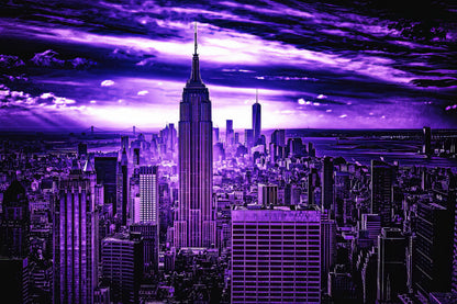 Neon Cityscape Art Print | Cyberpunk Urban Skyline | RedKalion
