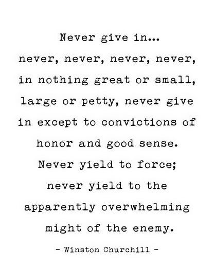 Never Give Up Never Give In Quote Art Print | RedKalion