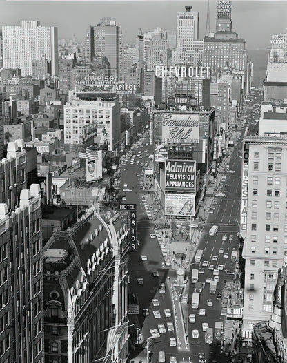 New York City 1950s Art Print: Elevated View of Times Square | RedKalion