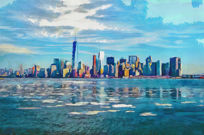 New York Skyline Painting Art Print | RedKalion