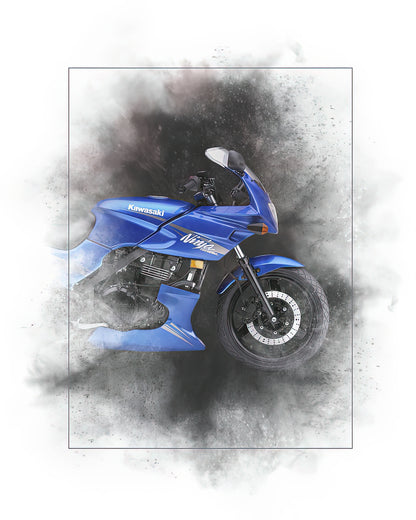 Ninja 500 Painted Art Print | Premium Motorcycle Fine Art | RedKalion