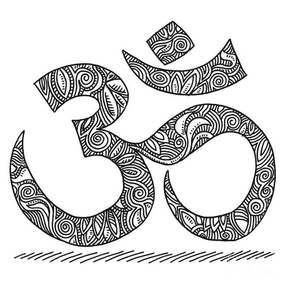 Om Symbol Doodle Hindu Religion Drawing Art Print | RedKalion