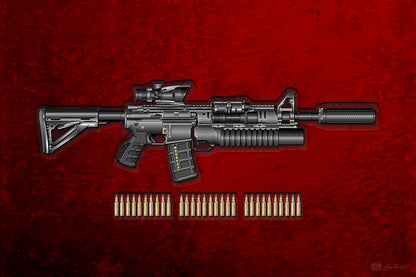 Painted SOPMOD 1 Art Print | Fine Art Print of Modern Military Art | RedKalion