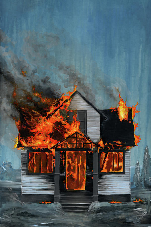 Paintings of Fire: 'House On Fire' Fine Art Print | RedKalion