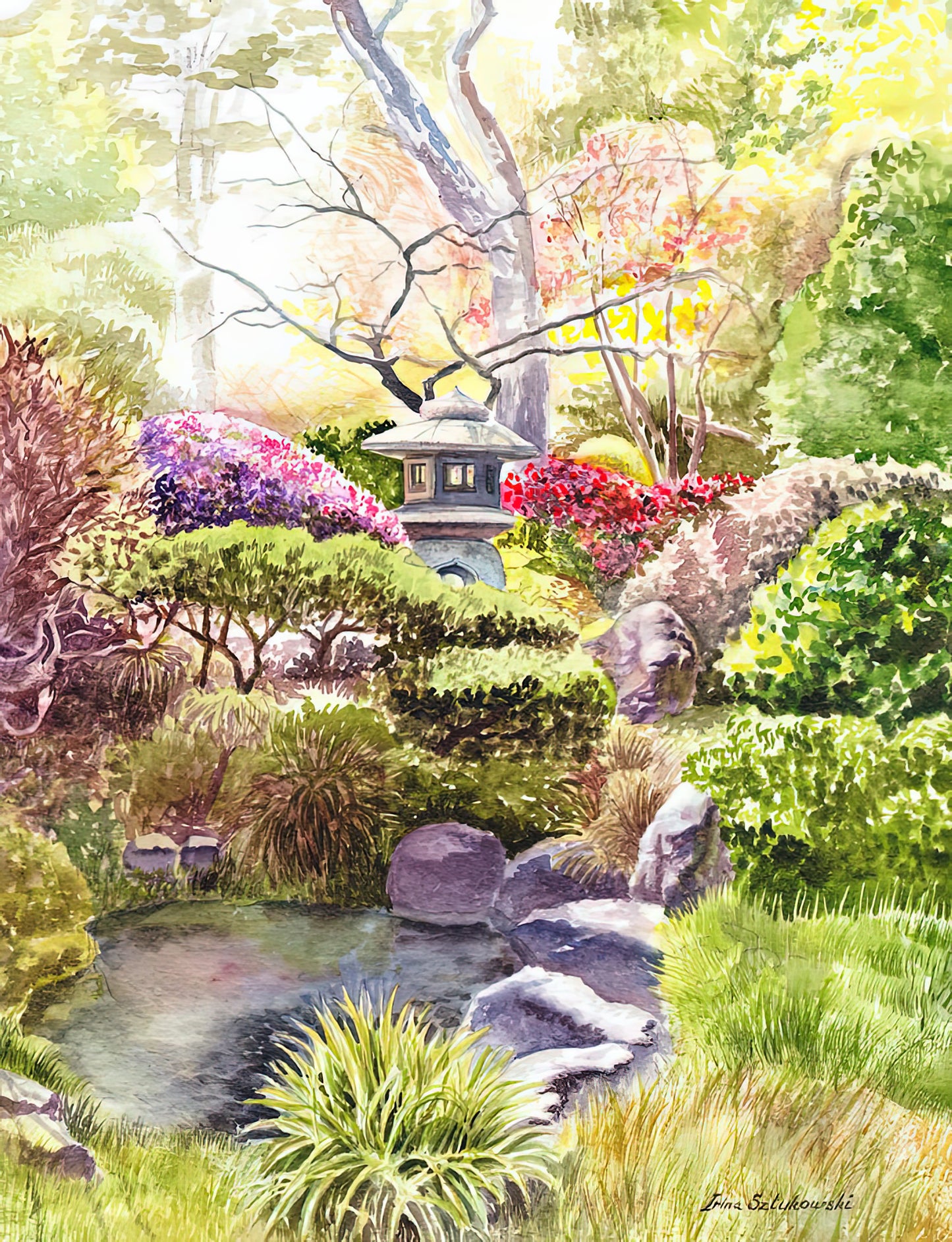 Peaceful Garden Fine Art Print | RedKalion