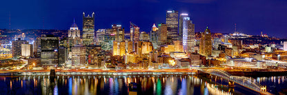 Pittsburgh Pennsylvania Skyline at Night Panorama Art Print | RedKalion