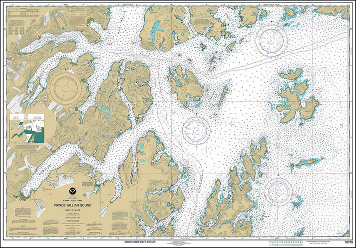 Prince William Sound Alaska Nautical Chart Map 2023 Art Print | RedKalion