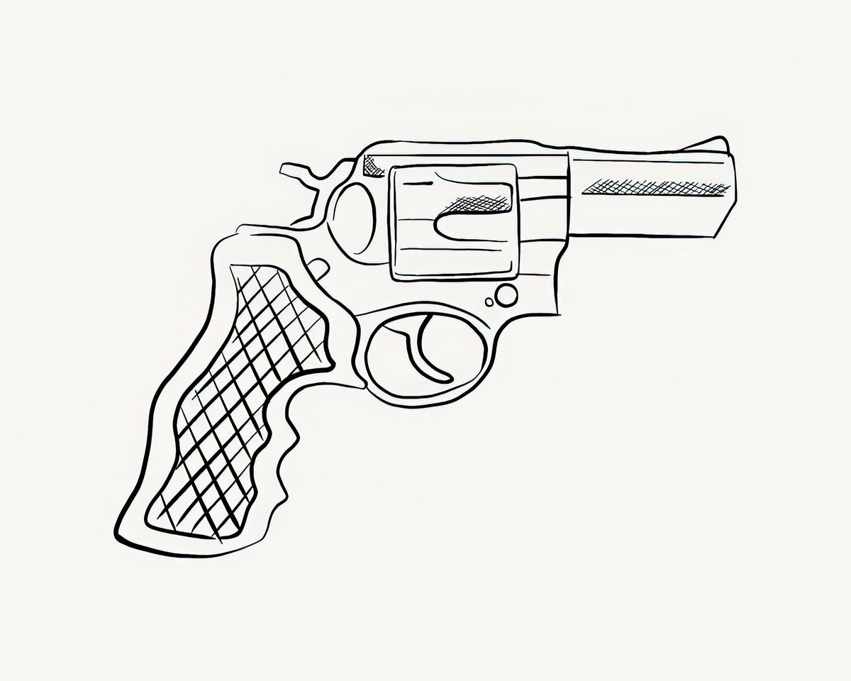 Revolver Drawn Art Print | Museum-Quality Fine Art Print | RedKalion