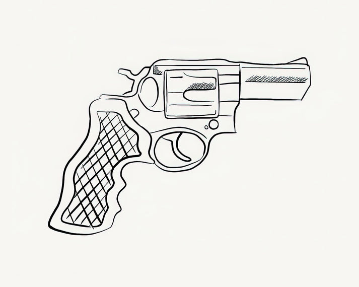 Revolver Drawn Art Print | Museum-Quality Fine Art Print | RedKalion