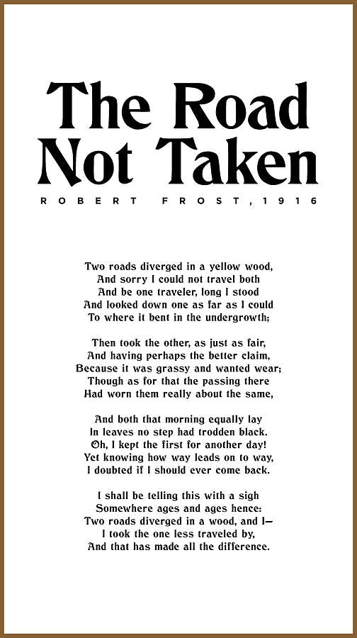 Robert Frost The Road Not Taken Art Print | Premium Typographic Poem | RedKalion