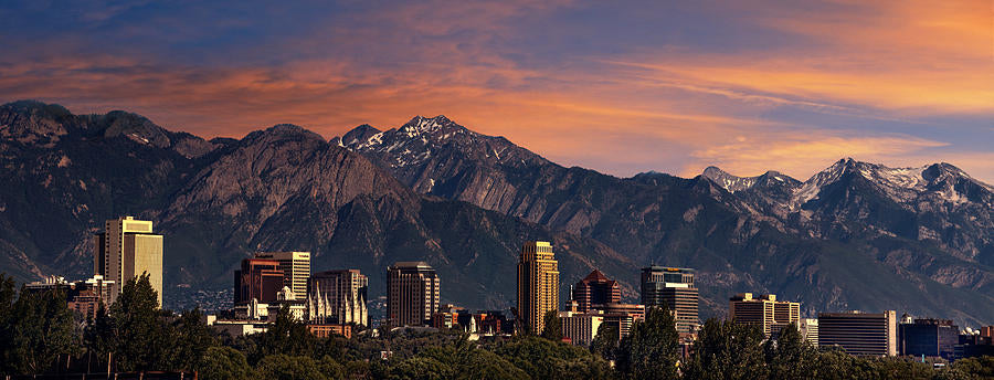 Salt Lake City Skyline Art Print | Museum-Quality Fine Art Print | RedKalion