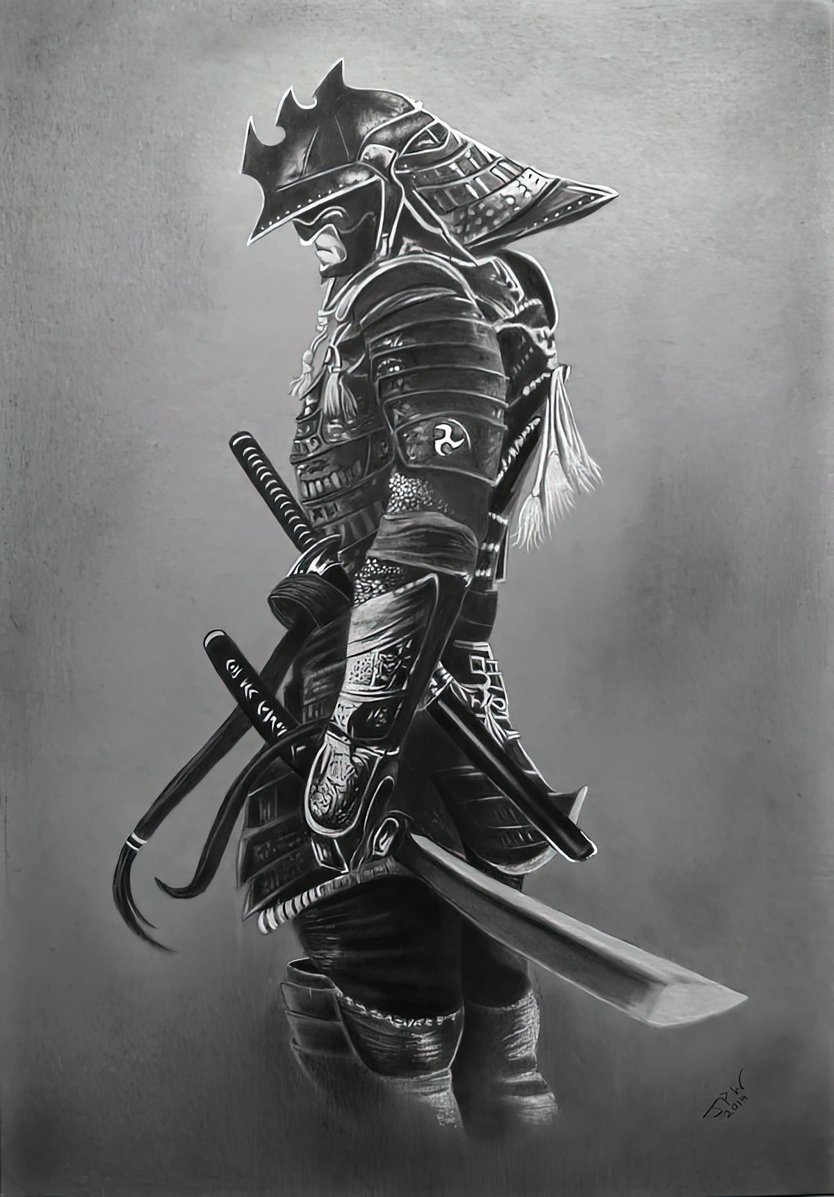 Samurai Art Print: Cool Drawing Samurai Fine Art Print | RedKalion