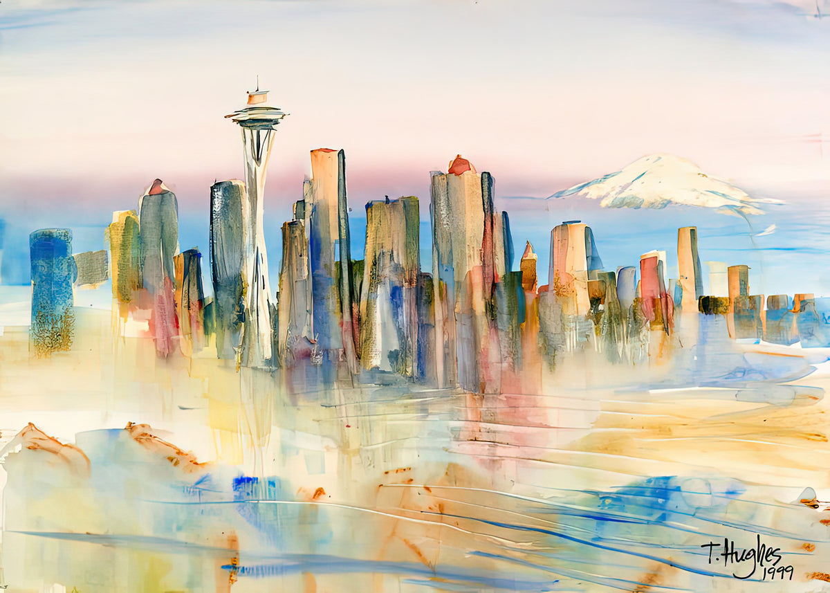 Seattle Artwork | Fine Art Print of the Iconic Skyline | RedKalion