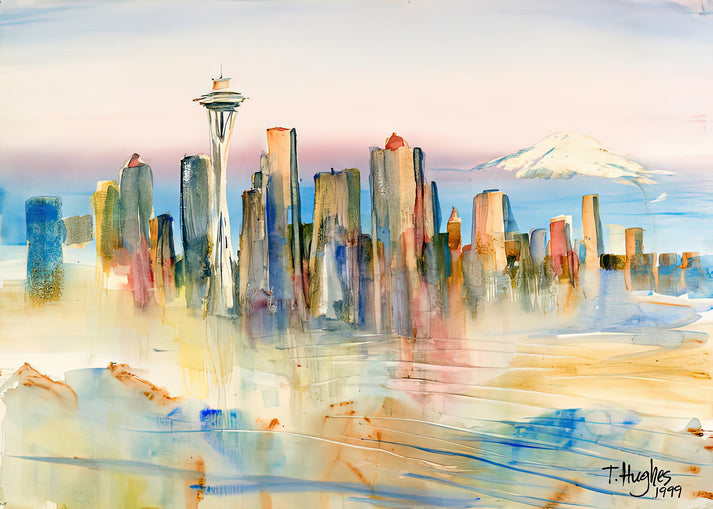 Seattle Artwork | Fine Art Print of the Iconic Skyline | RedKalion