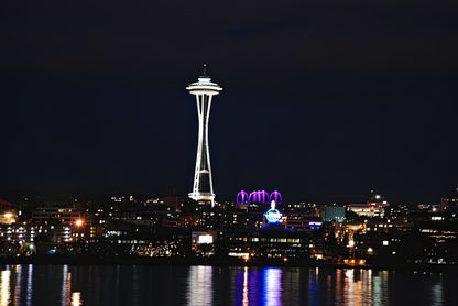 Seattle Space Needle at Night Art Print | Premium Fine Art Print | RedKalion