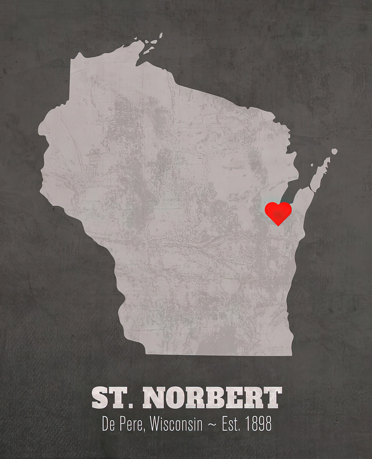 St. Norbert College on a Map Art Print | RedKalion