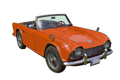 TR4 Sports Car Art Print | Premium Fine Art Print | RedKalion