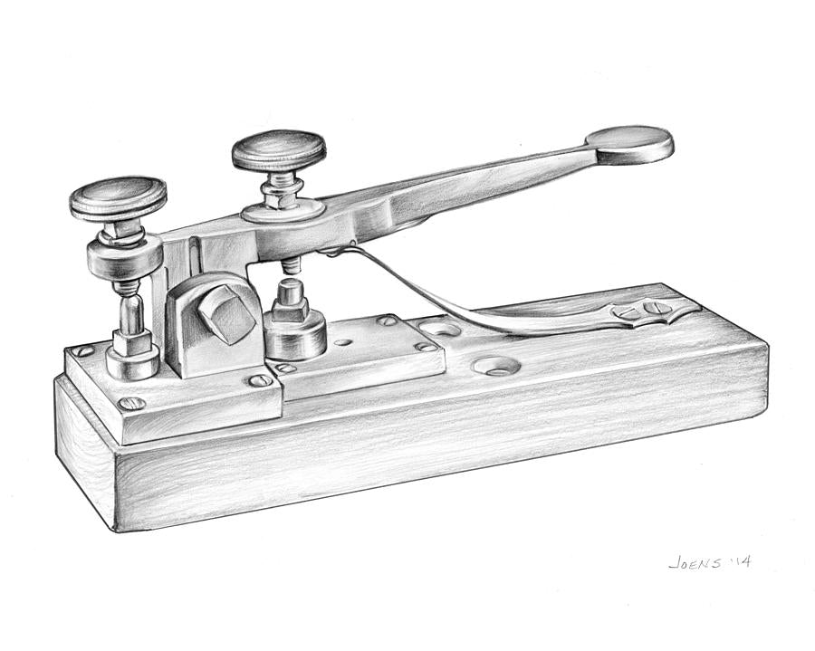 Telegraph Drawing Art Print | Samuel Morse's Historic Invention | RedKalion
