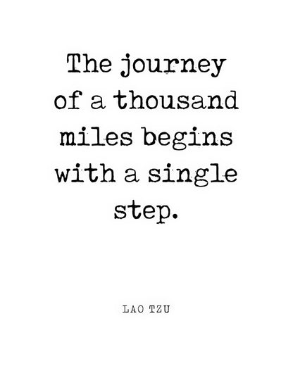 The Journey of 1000 Miles Quote Art Print | RedKalion