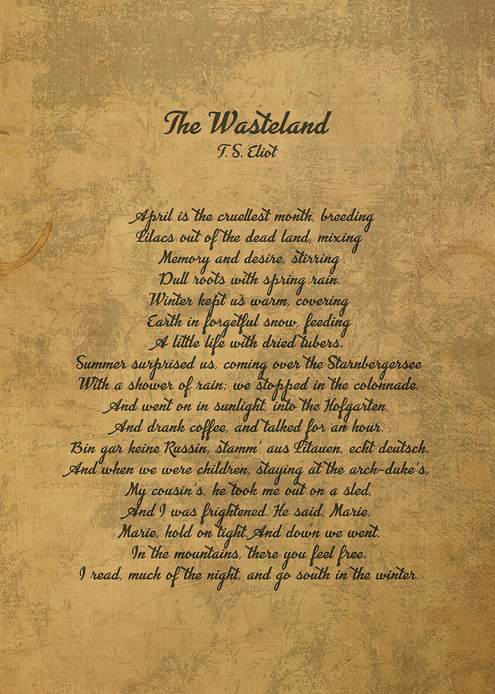 The Wasteland by T.S. Eliot Poem Art Print | RedKalion