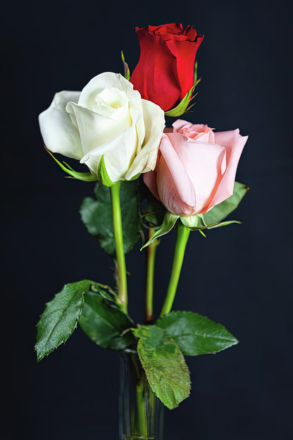 Three Roses Art Print: The Flower of Love | RedKalion