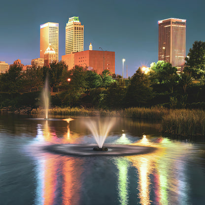 Tulsa Skyline Art Print | Downtown Oklahoma Over Centennial Park Lake | RedKalion