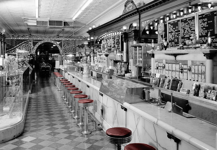 Vintage Ice Cream Shop Art Print: Nostalgic Americana | RedKalion