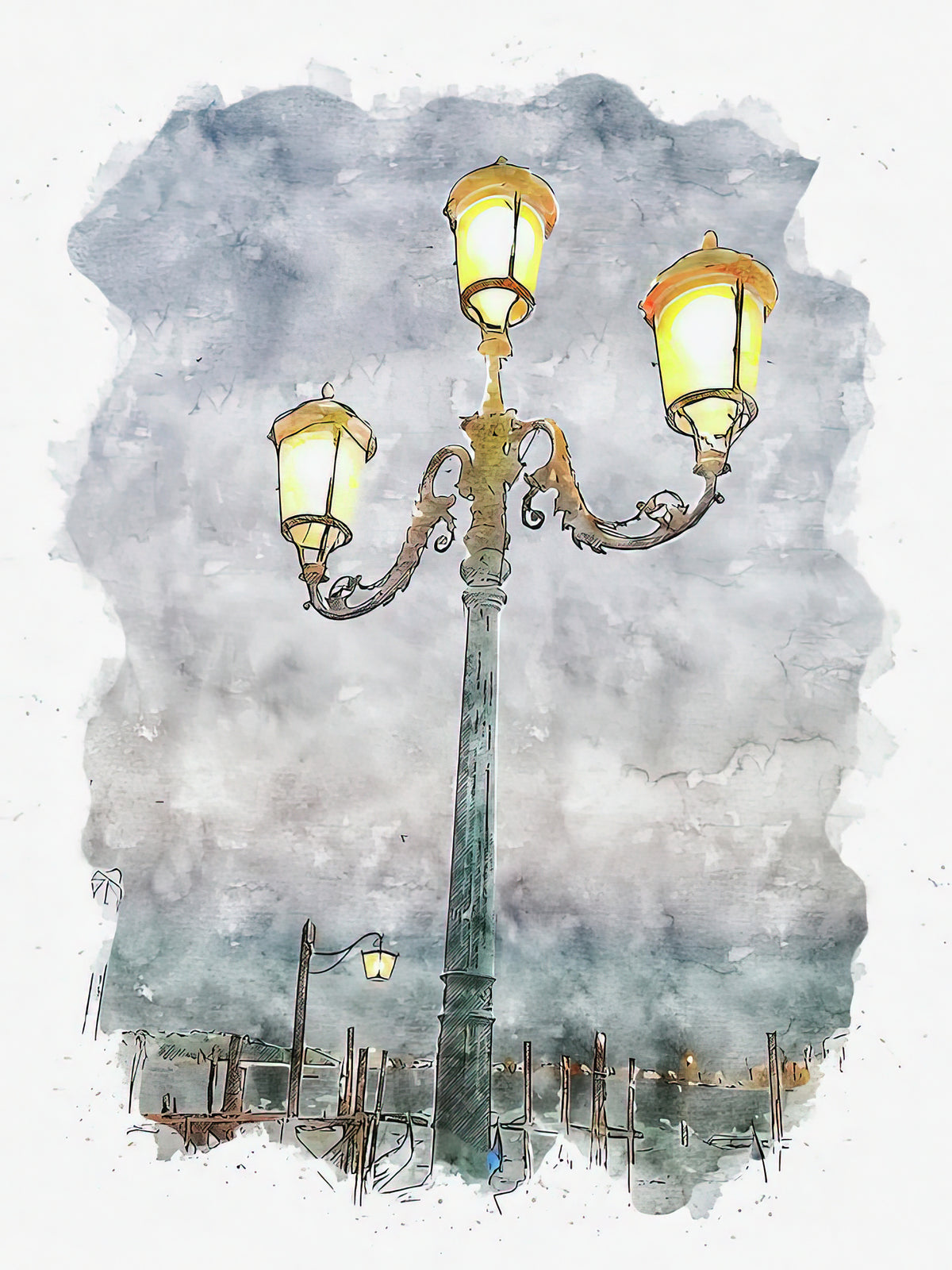 Watercolor Painting Light Art Print | RedKalion