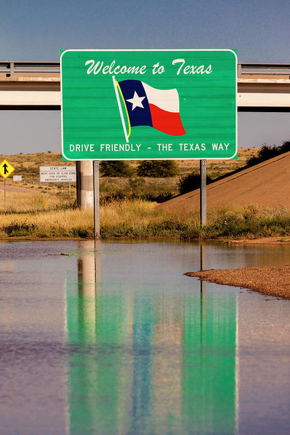 Welcome to Texas Sign Art Print | Vintage Roadside Americana | RedKalion