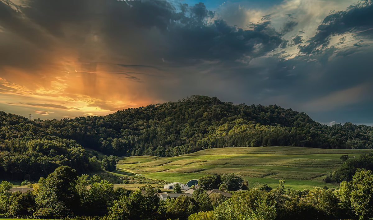 Wisconsin Hills Art Print | Rolling Hills of Rural Wisconsin at Sunset | RedKalion