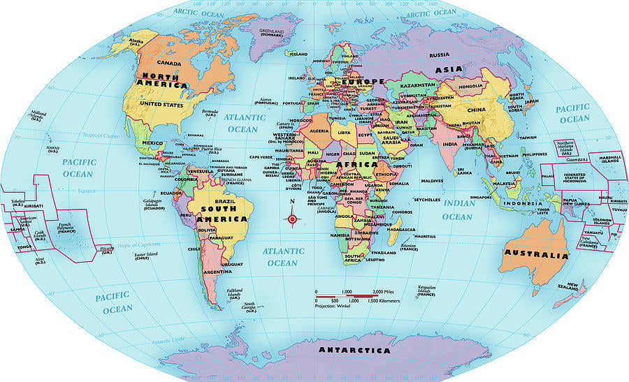 World Map Globe Art Print | Premium Cartographic Wall Art | RedKalion