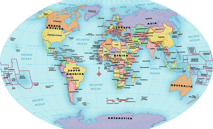 World Map Globe Art Print | Premium Cartographic Wall Art | RedKalion