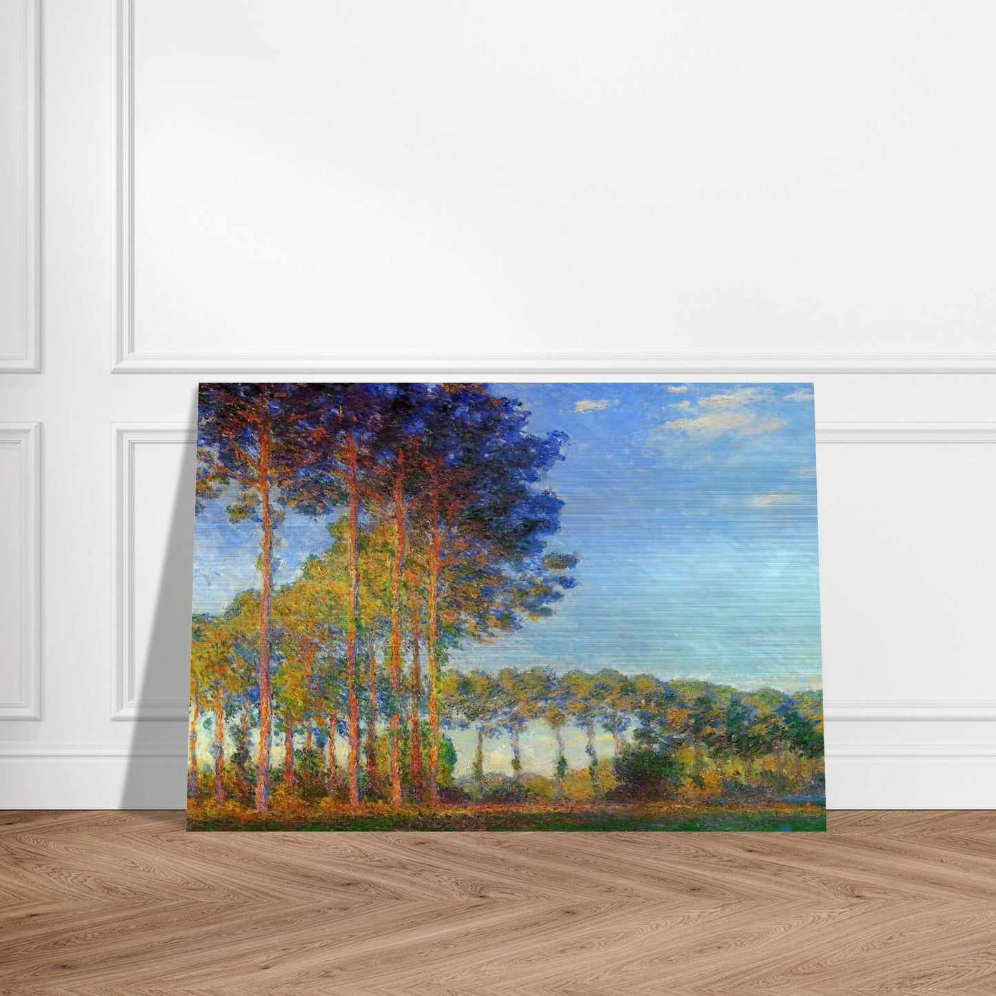 Poplars on the Banks of the River Epte, Seen from the Marsh - claude monet Brushed Aluminum Print - 70x100 cm / 28x40 inches | claude monet Aluminum Print | claude monet Prints