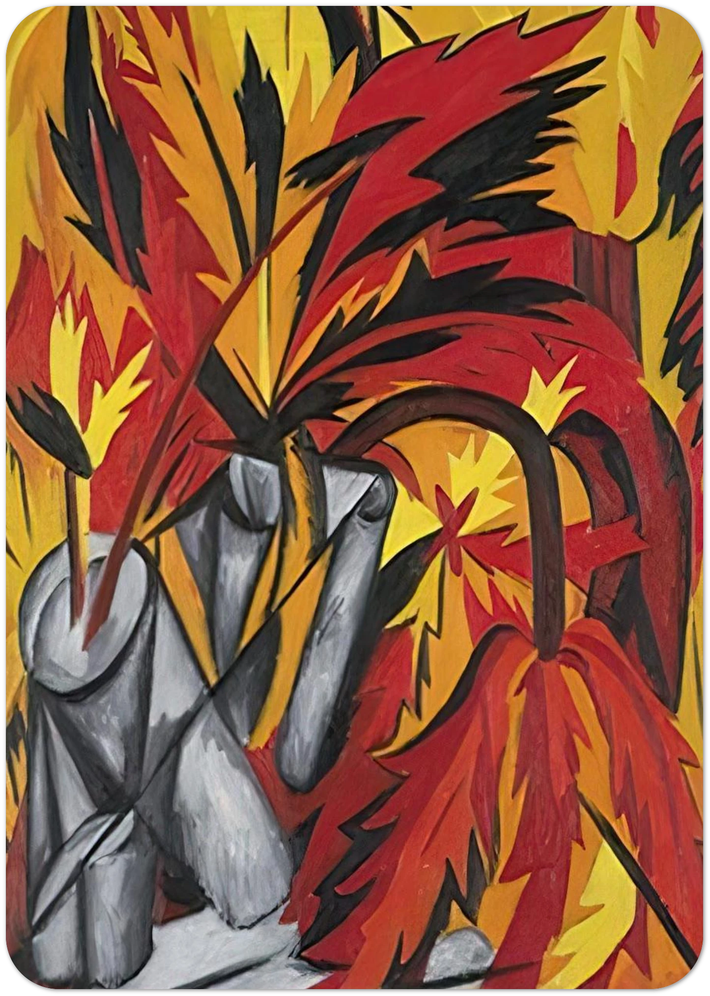 Flowers - 1912 By Natalia Goncharova Pack of 10 Post Cards | Natalia Goncharova Post Cards | A6 (10.5 x 14.8 cm) - 4.1 x 5.8 inches