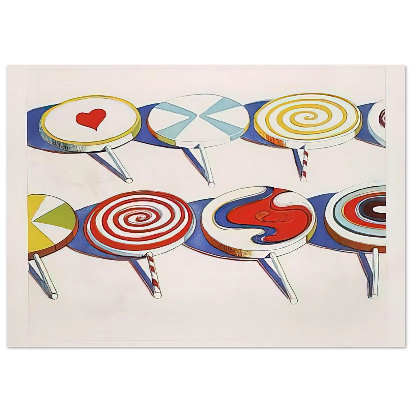 Wayne Thiebaud - Big Suckers - 1971 Wall Art - 60x80 cm / 24x32 inches - Premium Wooden Framed Poster With Fine Art Paper - Black frame