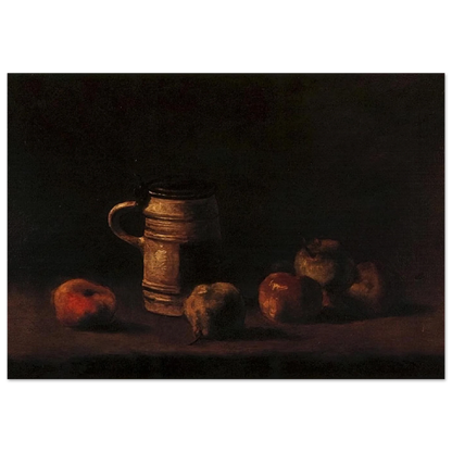 Still Life with Beer Mug and Fruit - Vincent van Gogh Brushed Aluminum Print - 70x100 cm / 28x40 inches | Vincent van Gogh Aluminum Print | Vincent van Gogh Prints