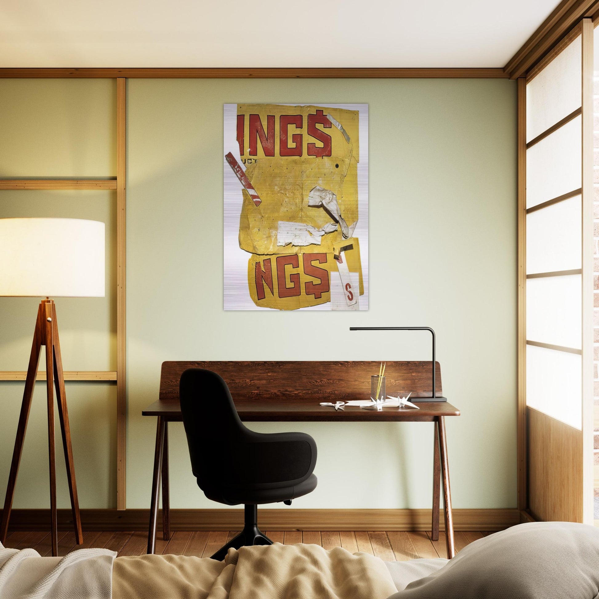 YELLOW MOBY GLUT 1986 - Robert Rauschenberg Brushed Aluminum Print - 70x100 cm / 28x40 inches | Robert Rauschenberg Aluminum Print | Robert Rauschenberg Prints