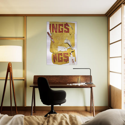 YELLOW MOBY GLUT 1986 - Robert Rauschenberg Brushed Aluminum Print - 70x100 cm / 28x40 inches | Robert Rauschenberg Aluminum Print | Robert Rauschenberg Prints