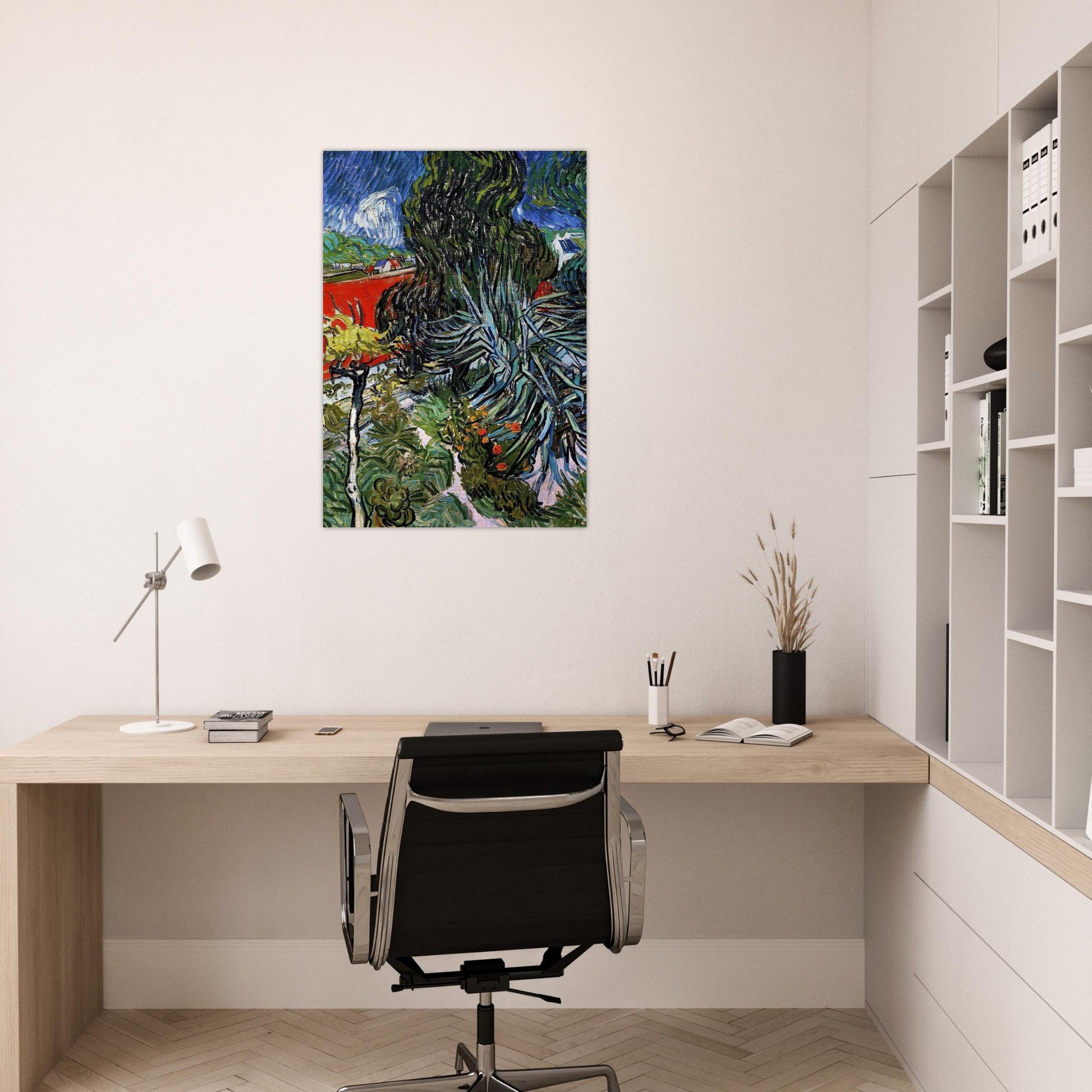 The Garden of Doctor Gachet at Auvers-sur-Oise - Vincent van Gogh Brushed Aluminum Print - 70x100 cm / 28x40 inches | Vincent van Gogh Aluminum Print | Vincent van Gogh Prints