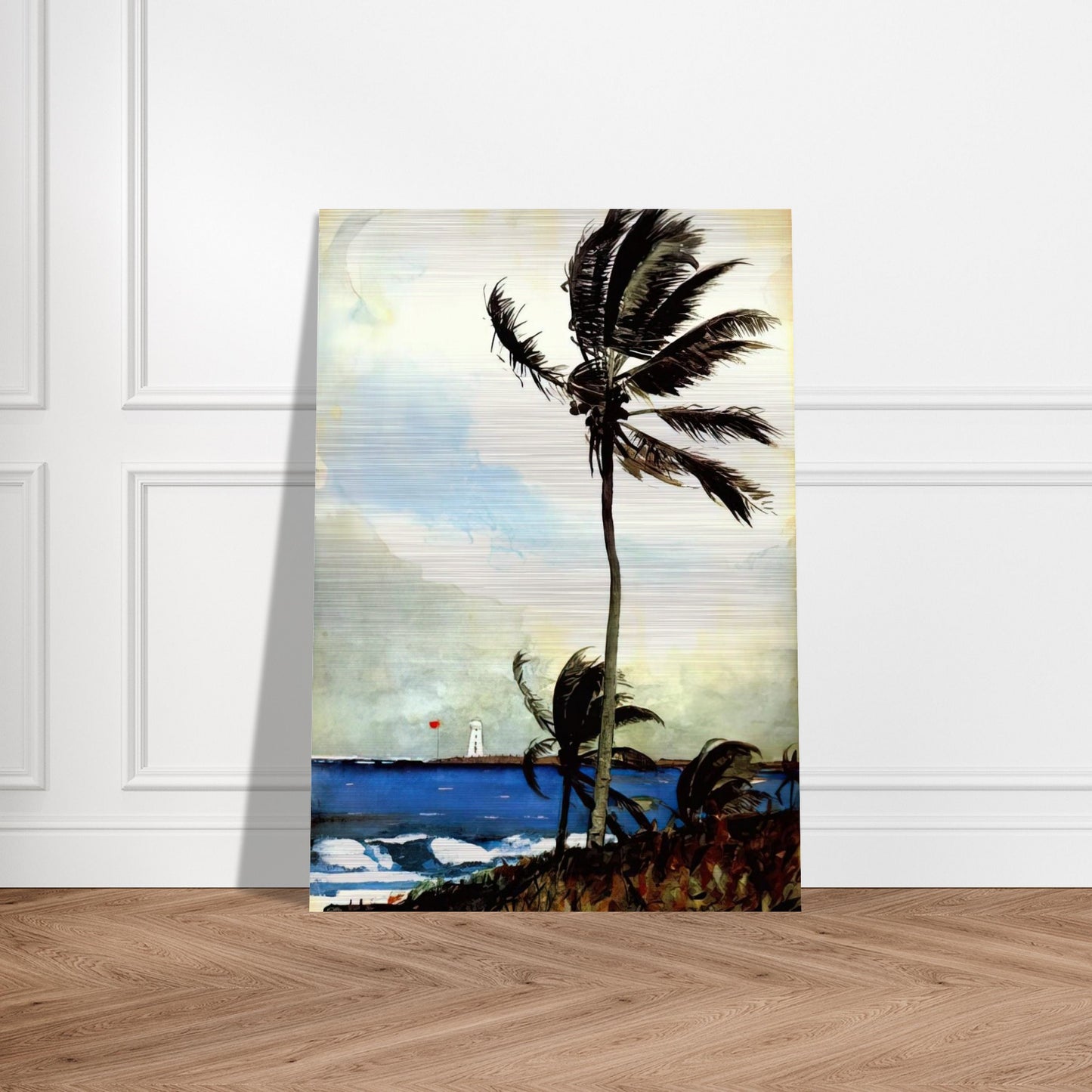 PALM TREE NASSAU - Winslow Homer Brushed Aluminum Print - 70x100 cm / 28x40 inches | Winslow Homer Aluminum Print | Winslow Homer Prints