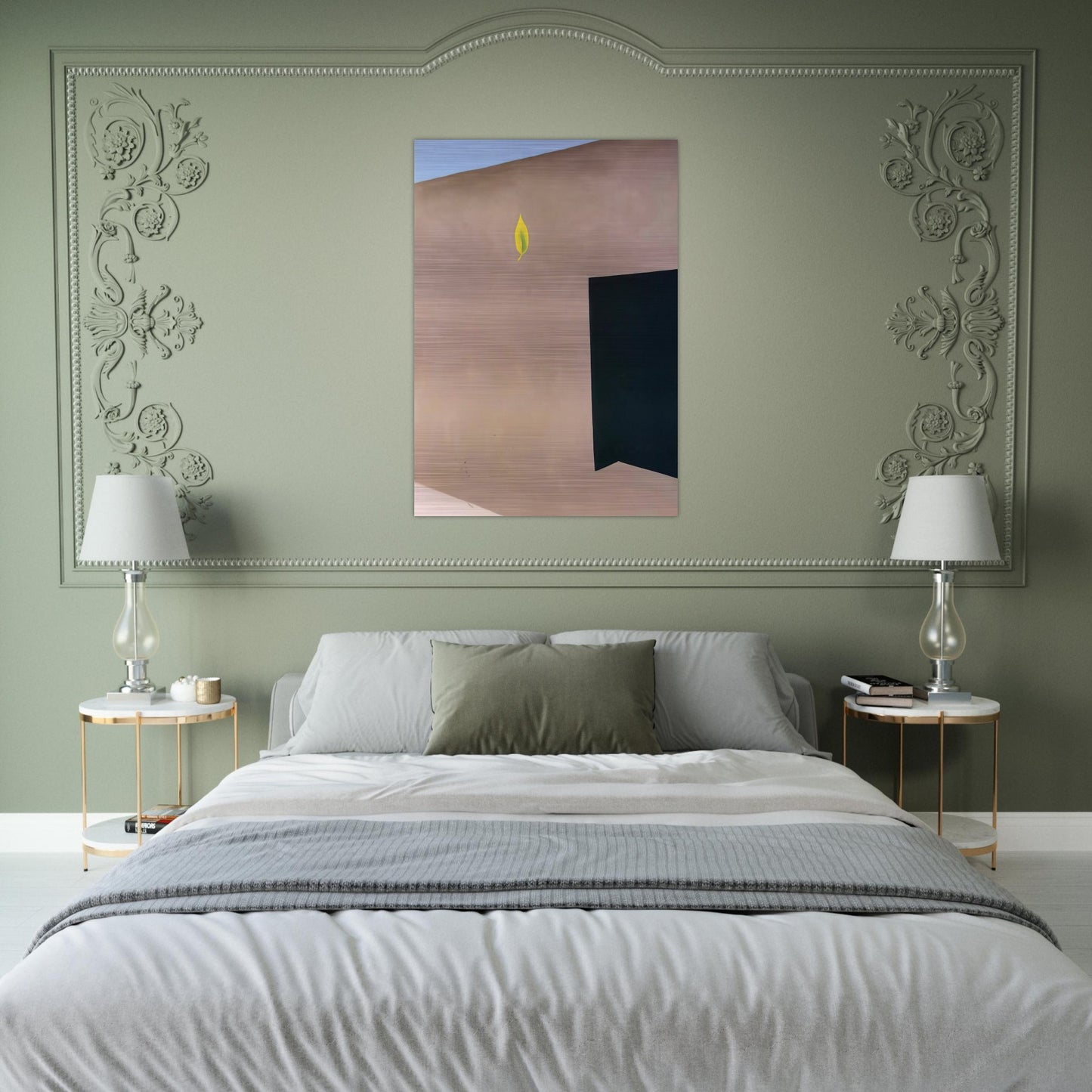 Patio Door with Green Leaf - Georgia O'Keeffe Brushed Aluminum Print - 70x100 cm / 28x40 inches | Georgia O'Keeffe Aluminum Print | Georgia O'Keeffe Prints