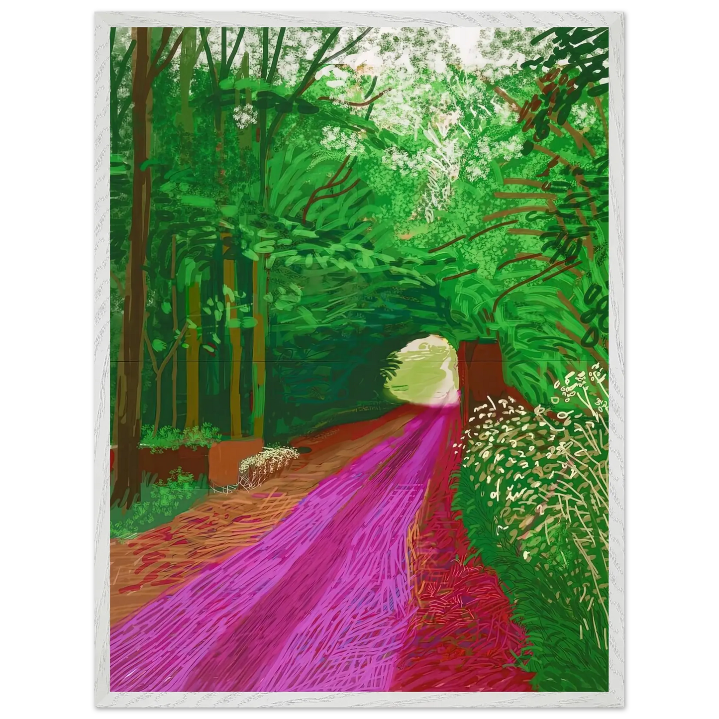David Hockney - David Hockney Wall art - 50x70 cm / 20x28 inches - Premium Wooden Framed Poster With Fine Art Paper - White frame