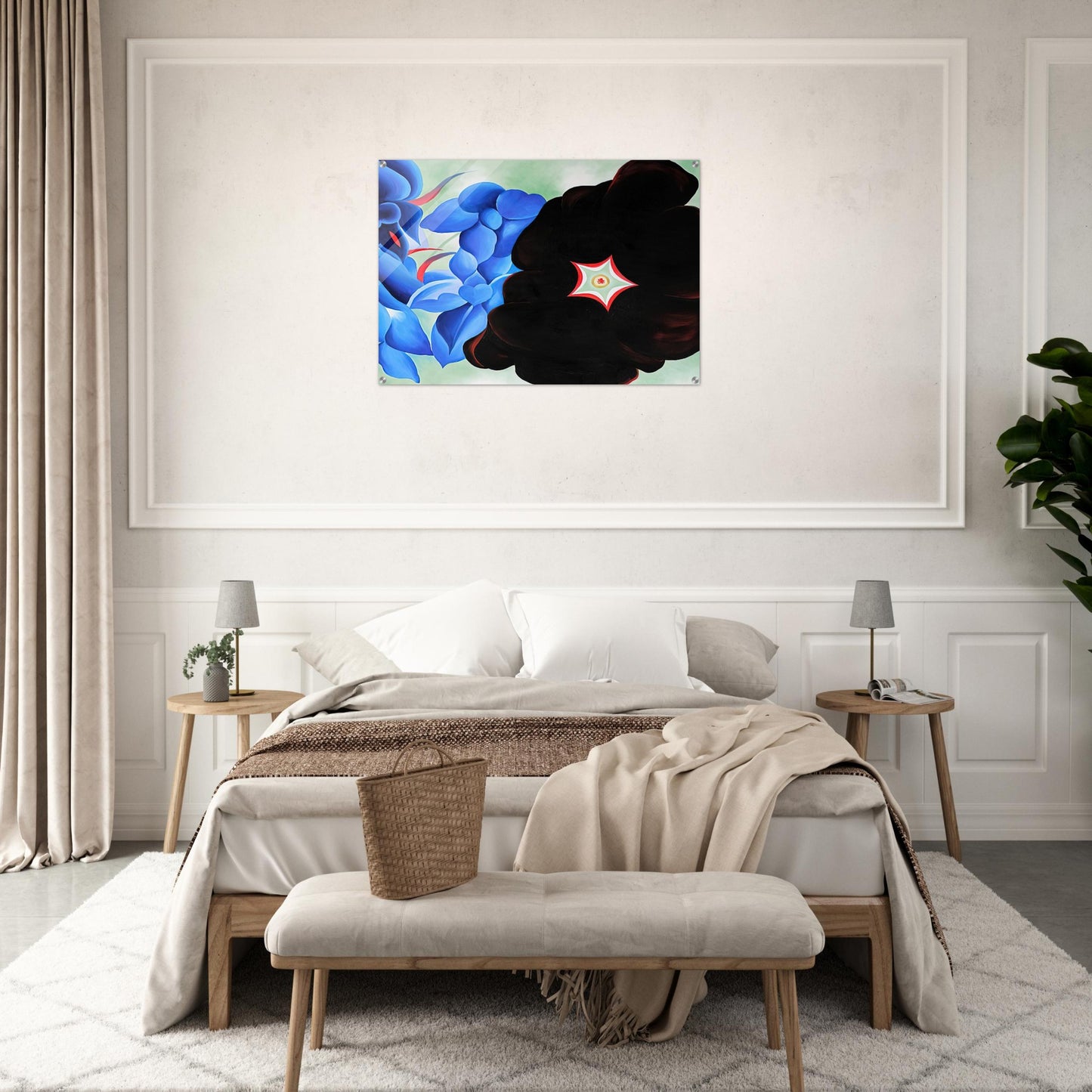Black Hollyhock - Blue Larkspur - Georgia O'Keeffe Acrylic Print - 70x100 cm / 28x40″ inches