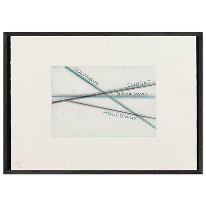 SUNSET FROM LOS FRANCISCO SAN ANGELES PORTFOLIO - Edward Ruscha 70x100 cm / 28x40 inches Framed Art Print – Black Wooden Frame