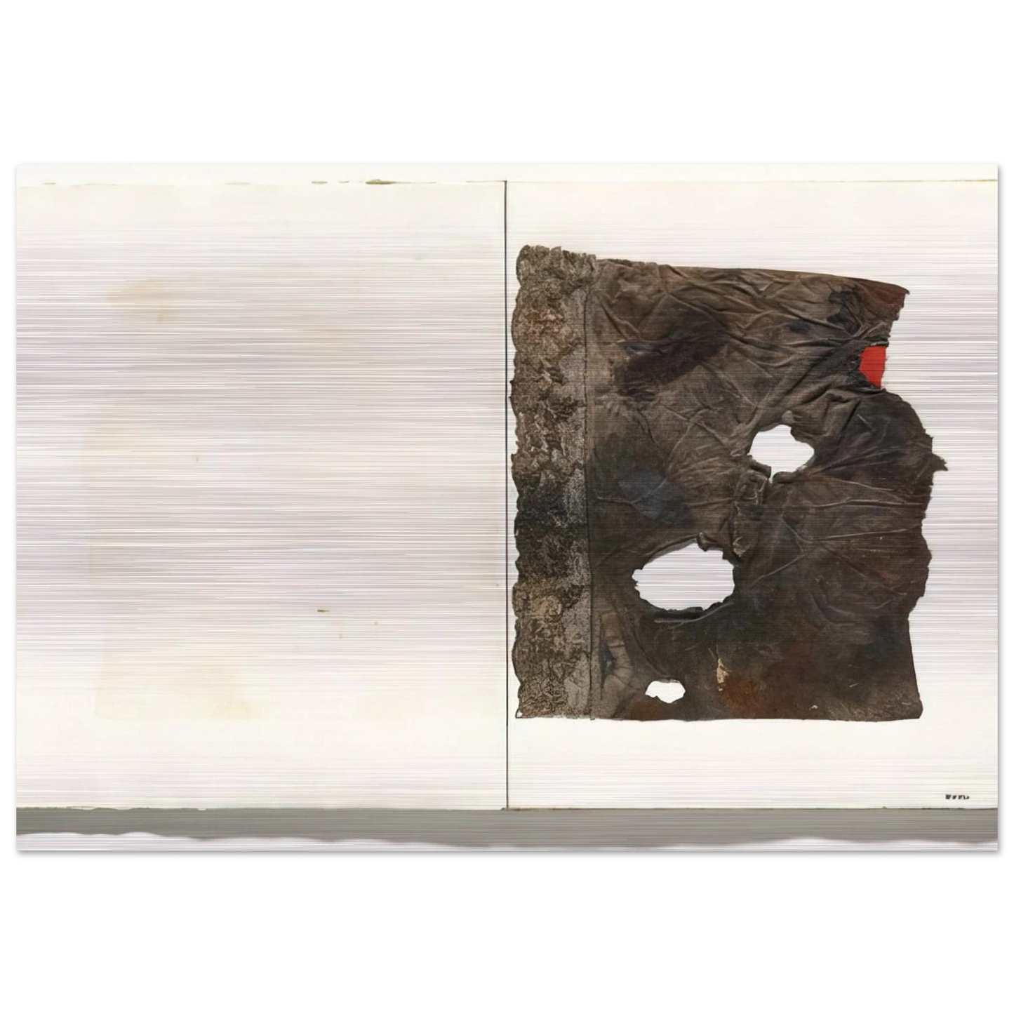 Plate from 17 variazioni su temi proposti per una pura ideologia fonetica - 1955 - Alberto Burri Brushed Aluminum Print - 70x100 cm / 28x40 inches | Alberto Burri Aluminum Print | Alberto Burri Prints